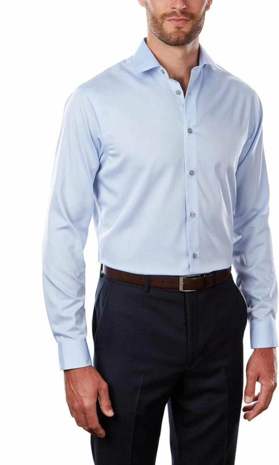 Calvin Klein Non-Iron Herringbone Dress Shirt for Men - Regular Fit, Wrinkle-Free Formal Wear