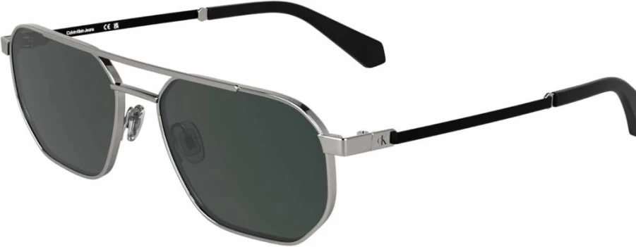 Calvin Klein Jeans CKJ25202S Light Ruthenium Rectangular Sunglasses for Men & Women