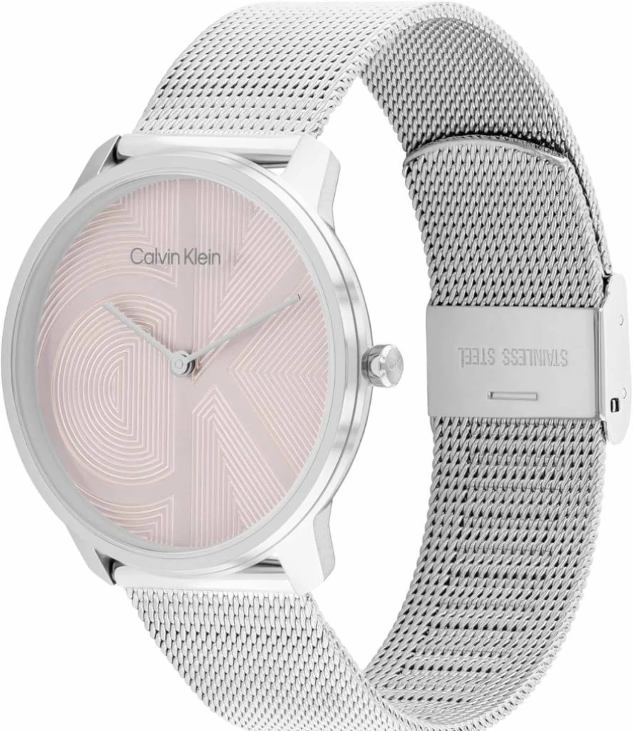 Calvin Klein Women's CK Iconic 35mm Stainless Steel Mesh Quartz Watch - Water Resistant 30m Fashion Timepiece - Elegant Gift for Her