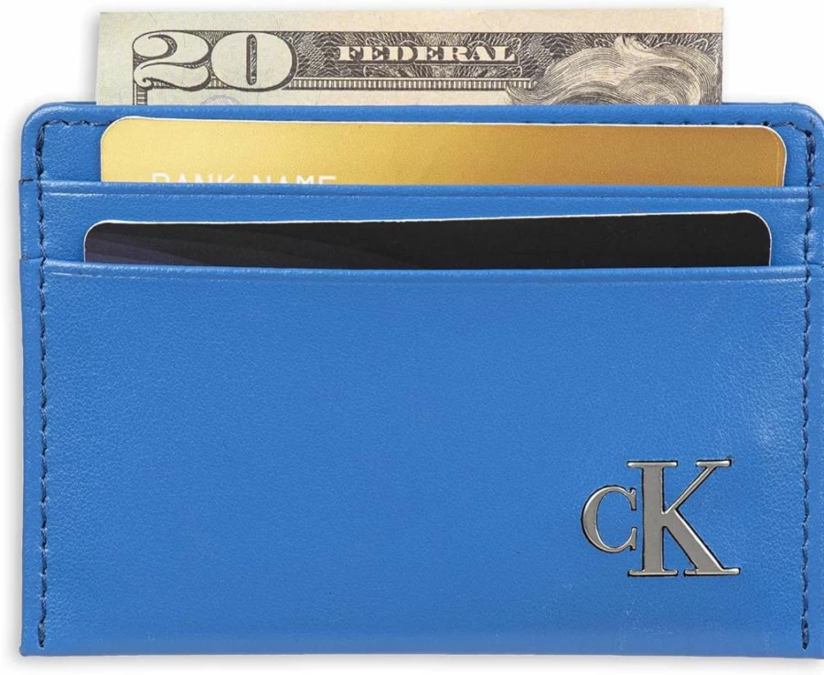 Calvin Klein Men's Slim RFID Leather Card Holder Wallet - Minimalist Design