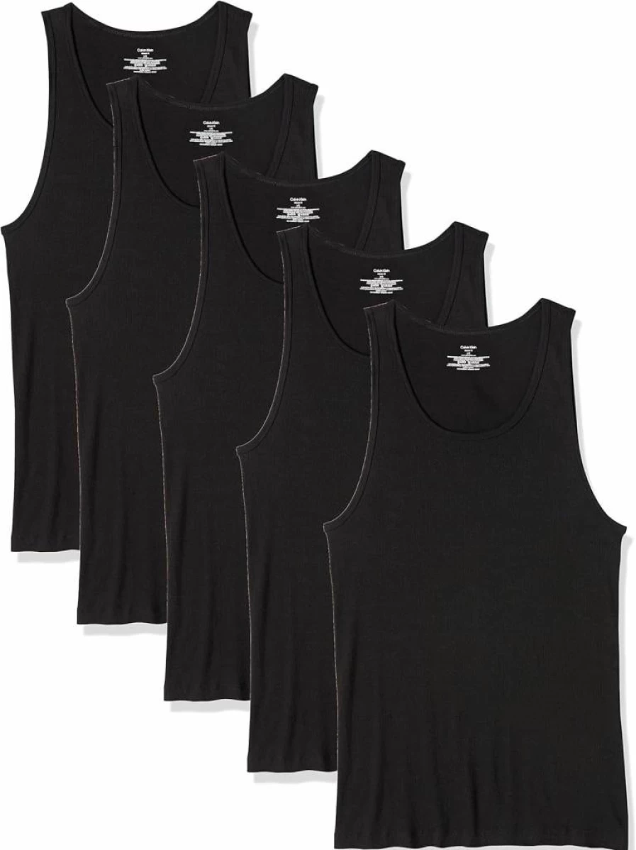 Calvin Klein Men's 5-Pack Classic Cotton Tank Tops for Comfort & Style