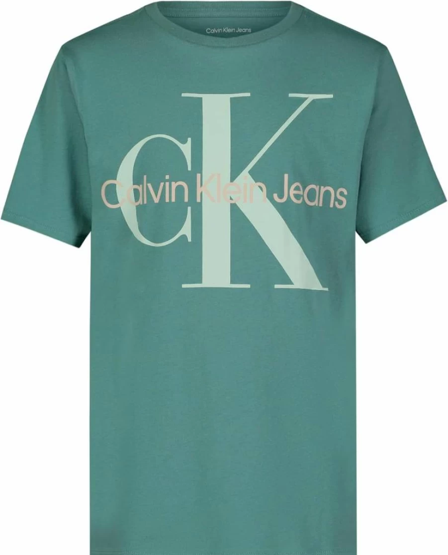 Calvin Klein Boys' Relaxed Fit Short Sleeve Crew Neck T-Shirt - Soft, Comfortable Cotton Logo Tee