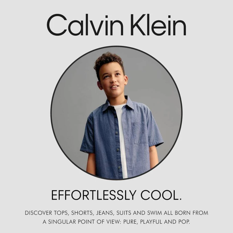 Calvin Klein Boys' Relaxed Fit Short Sleeve Crew Neck T-Shirt - Soft, Comfortable Cotton Logo Tee