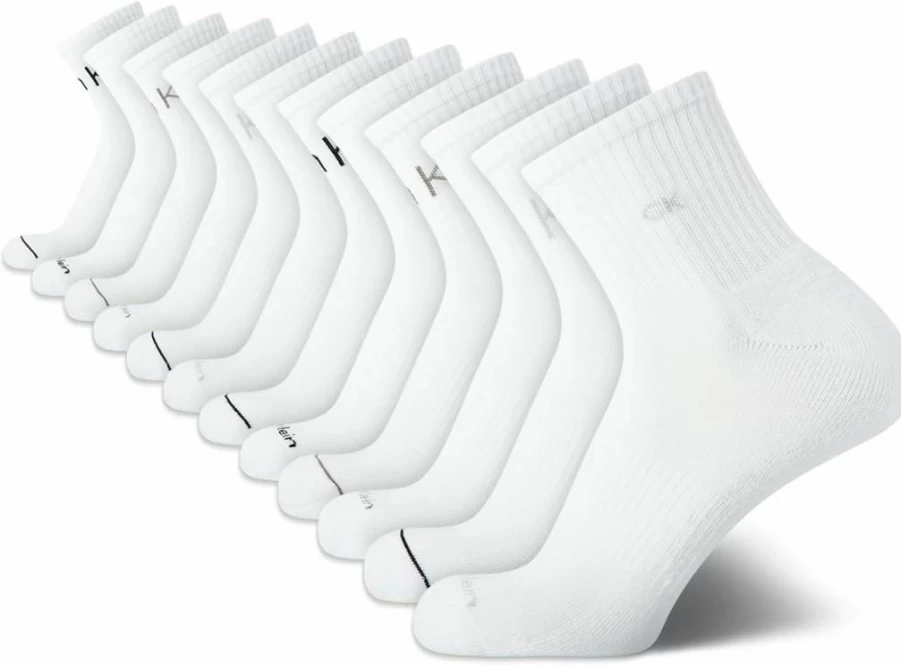 Calvin Klein Men's 12-Pack Performance Cushioned Ankle Socks for Athletic Comfort (Sizes 7-12)