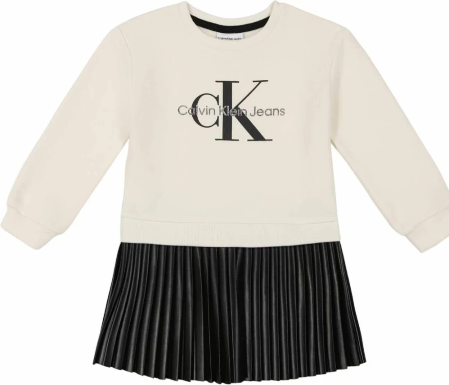 Calvin Klein Girls' Summer Floral Dress - Casual Short Sleeve A-Line Outfit for Toddlers