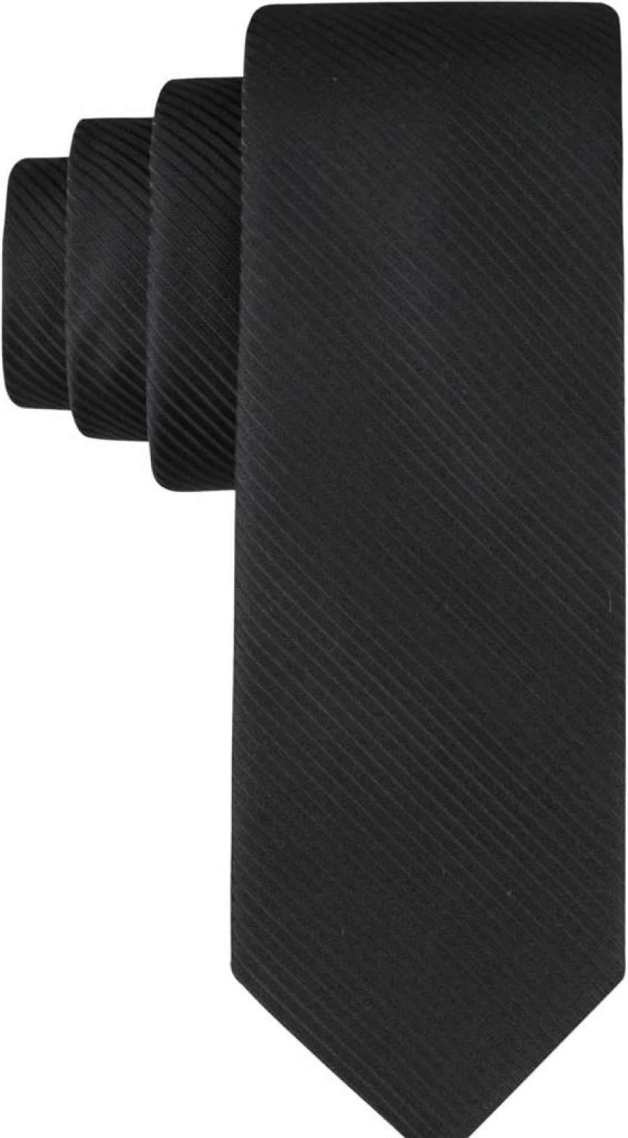 Calvin Klein Men's Black Solid & Patterned Neckties - Standard & Extra Long Sizes for Formal & Business Attire