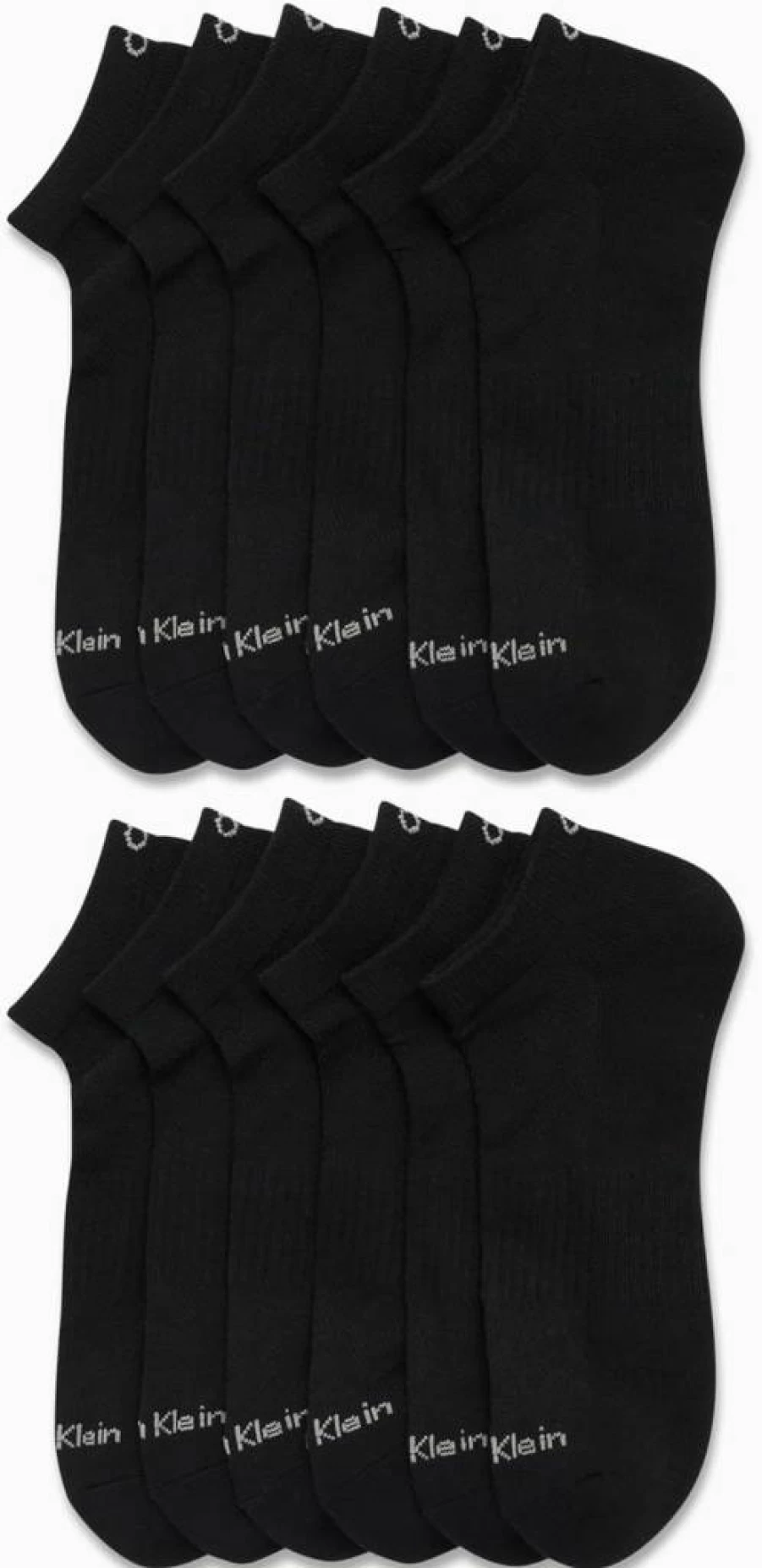 Calvin Klein Men's No Show Socks 12-Pack - Cushioned Non-Slip Low Cut Sneaker & Loafer Socks for Shoe Sizes 7-12