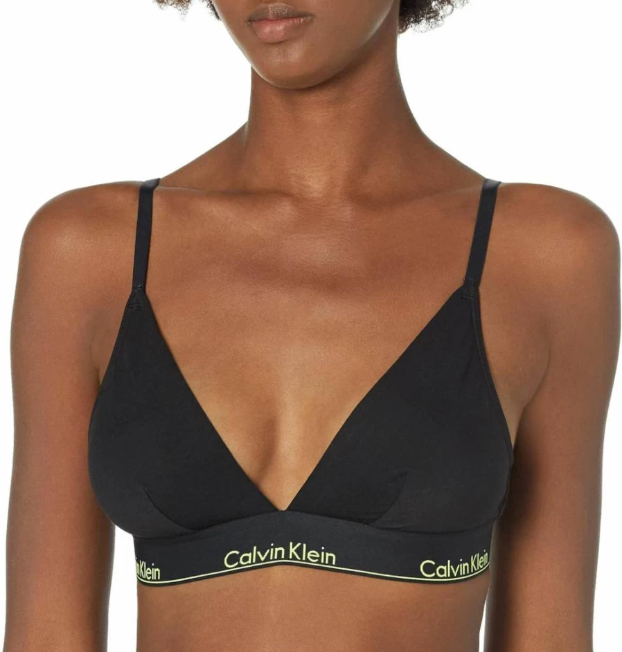 Calvin Klein Women's Modern Cotton Triangle Bra - Comfortable Wireless Lace Bralette for Everyday Wear