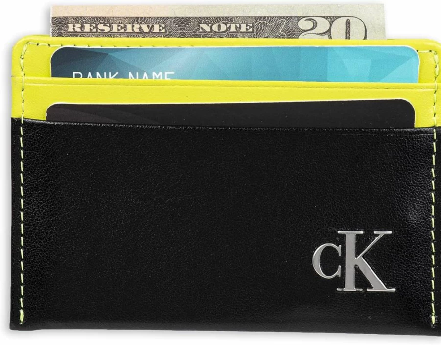 Calvin Klein Men's Slim RFID Leather Card Holder Wallet - Minimalist Design