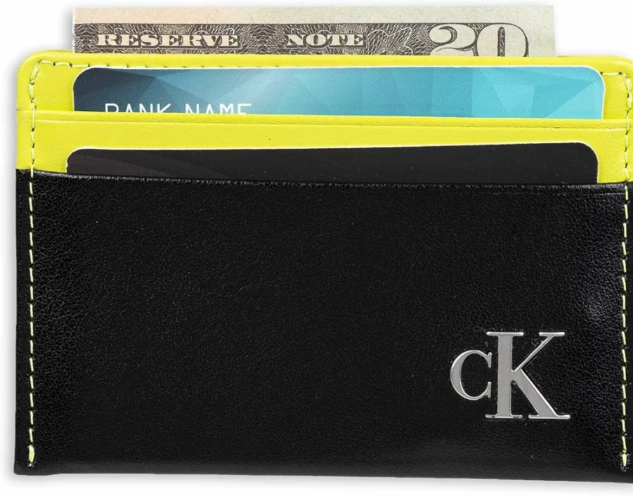 Calvin Klein Men's RFID-Protected Slim Leather Card Holder Wallet Minimalist Design