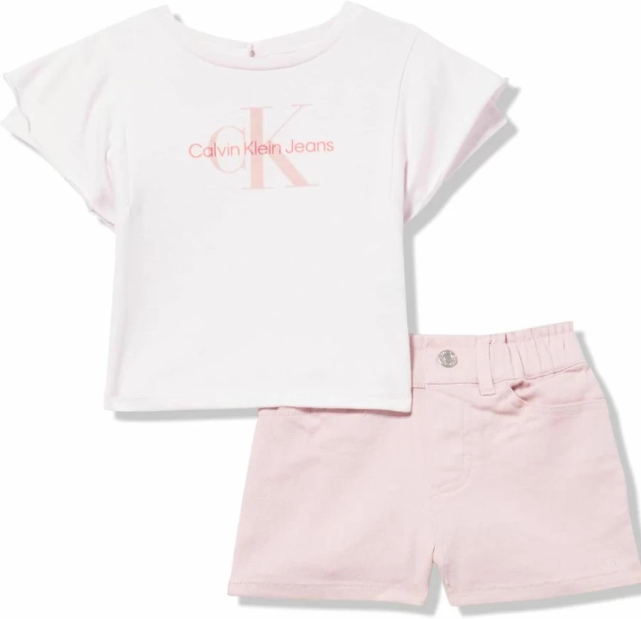 Calvin Klein Girls' 2-Piece Shorts Set | Casual Summer Outfit for Kids