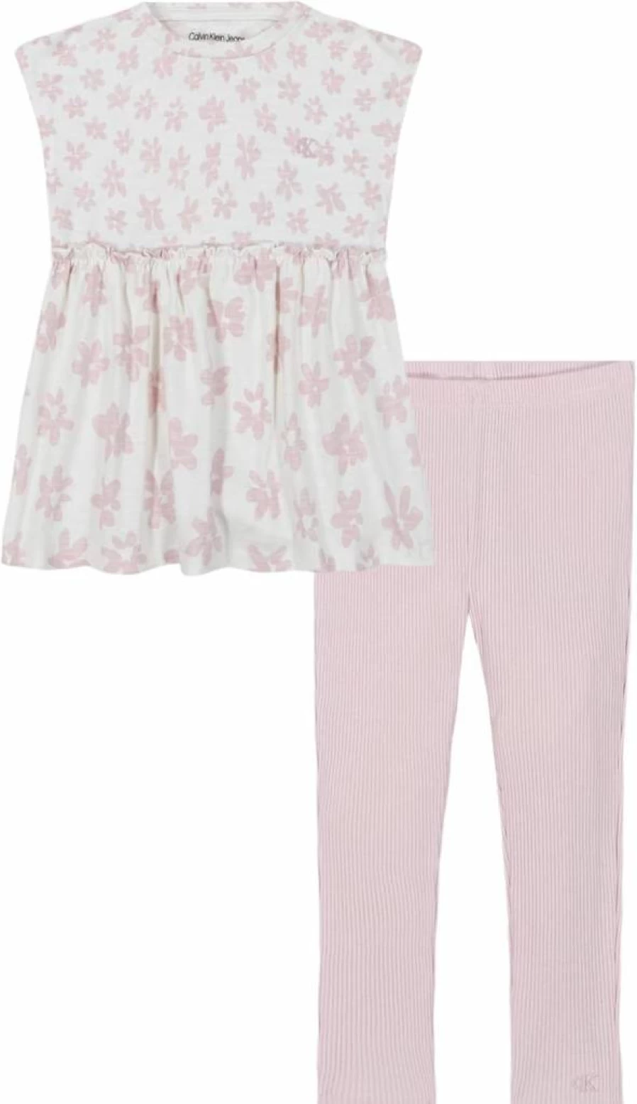 Calvin Klein Girls' 2-Piece Outfit: Soft Tunic Top & Stretchy Leggings Set