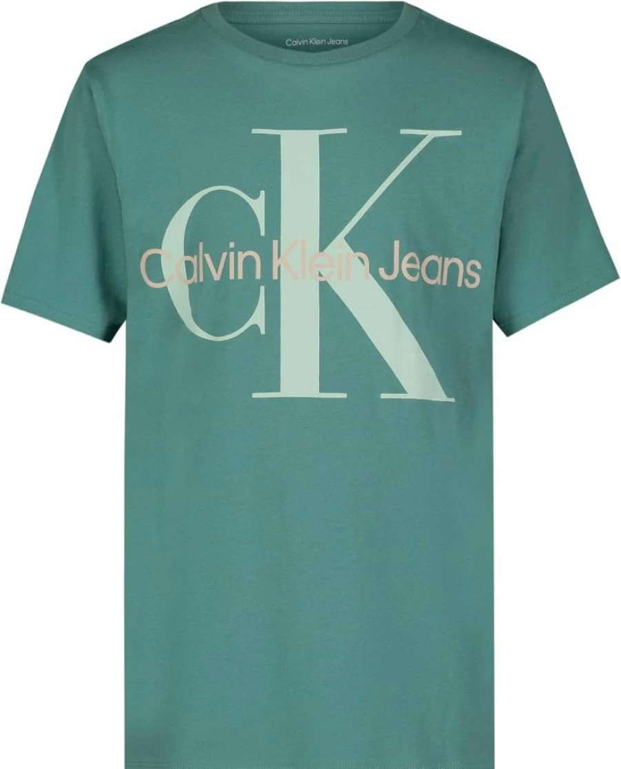 Calvin Klein Boys' Relaxed Fit Short Sleeve Crew Neck T-Shirt - Soft, Comfortable Cotton Logo Tee