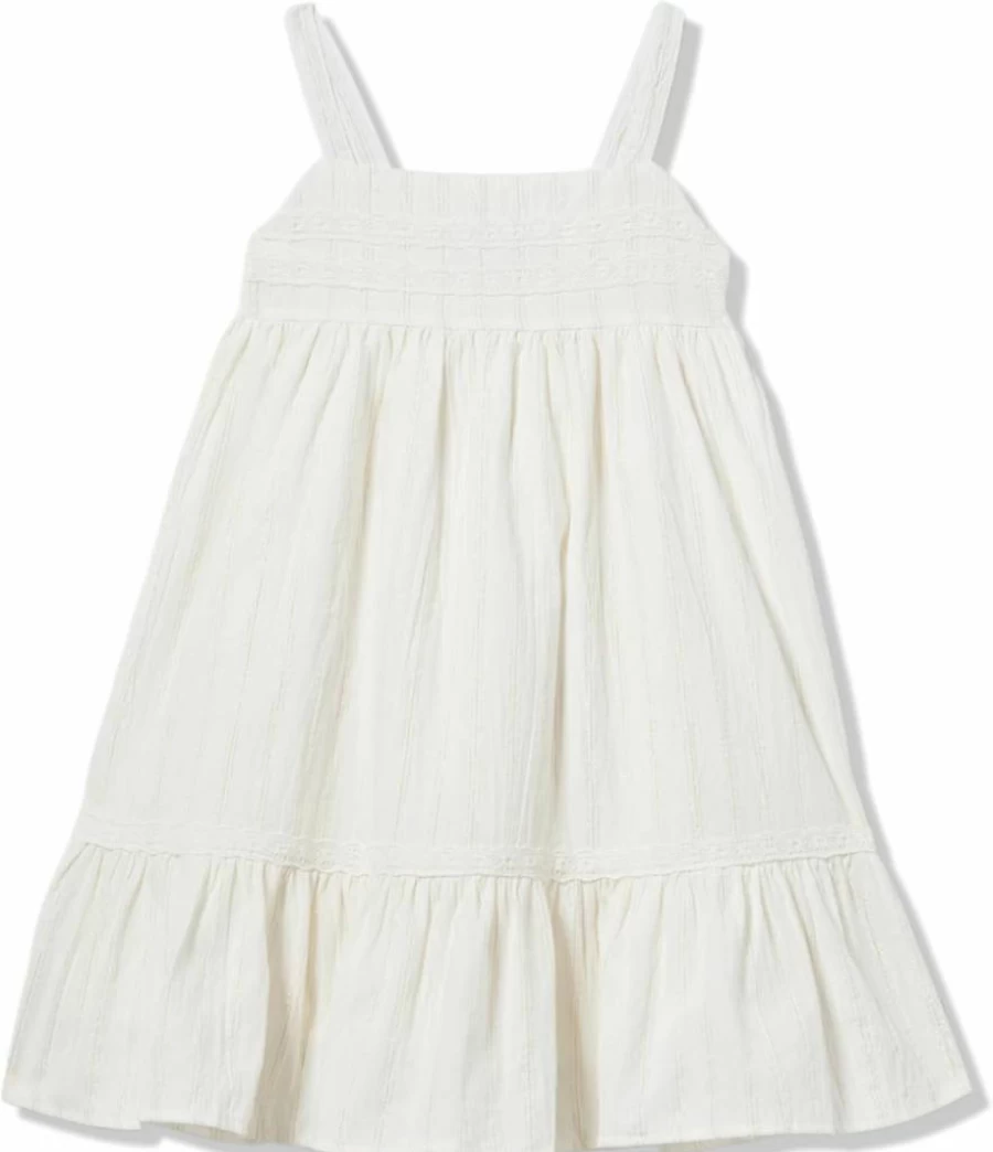 Calvin Klein Girls' Summer Floral Dress - Casual Kids' Cotton Dress for Toddlers