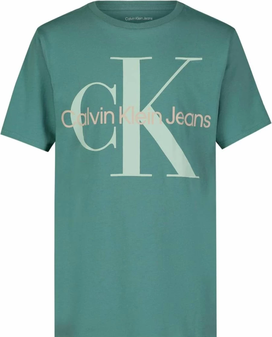 Calvin Klein Boys' Relaxed Fit Short Sleeve Crew Neck T-Shirt - Soft, Comfortable Cotton Logo Tee