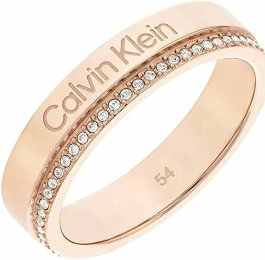 Calvin Klein Women's Crystal Accent Minimalist Ring - Elegant Linear Design