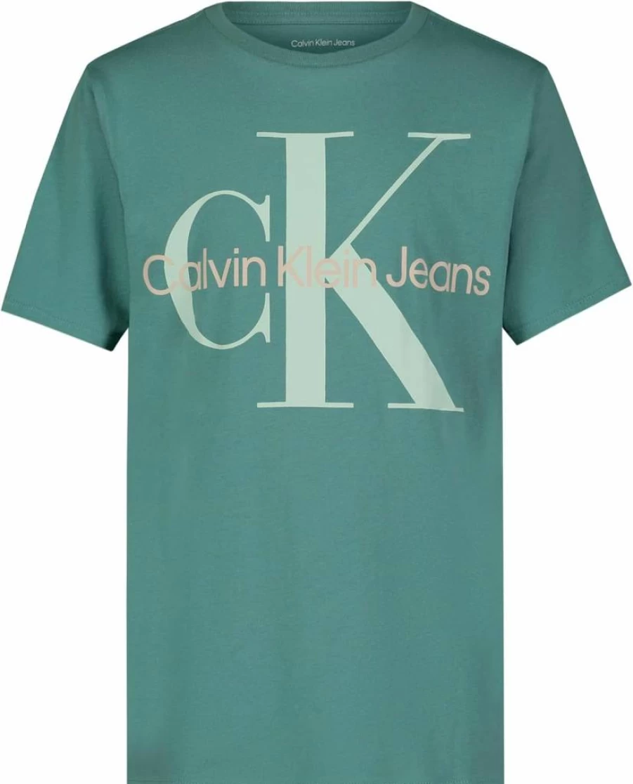 Calvin Klein Boys' Relaxed Fit Short Sleeve Crew Neck T-Shirt - Soft, Comfortable Cotton Logo Tee