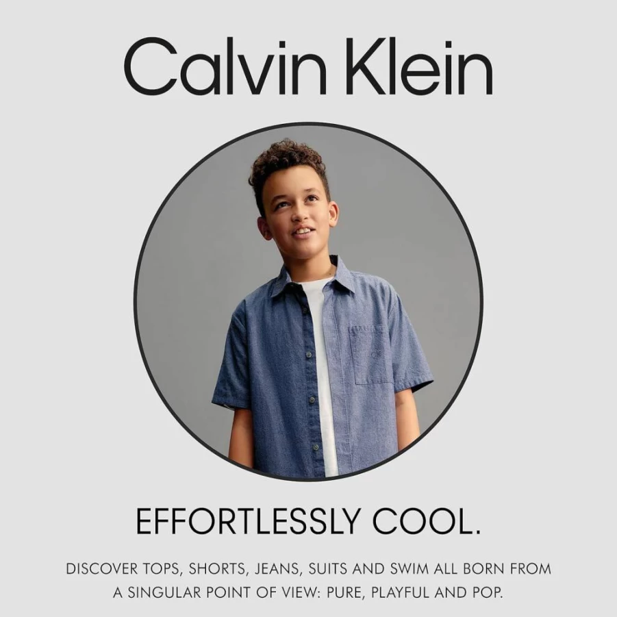 Calvin Klein Boys' Relaxed Fit Short Sleeve Crew Neck T-Shirt - Soft, Comfortable Cotton Logo Tee