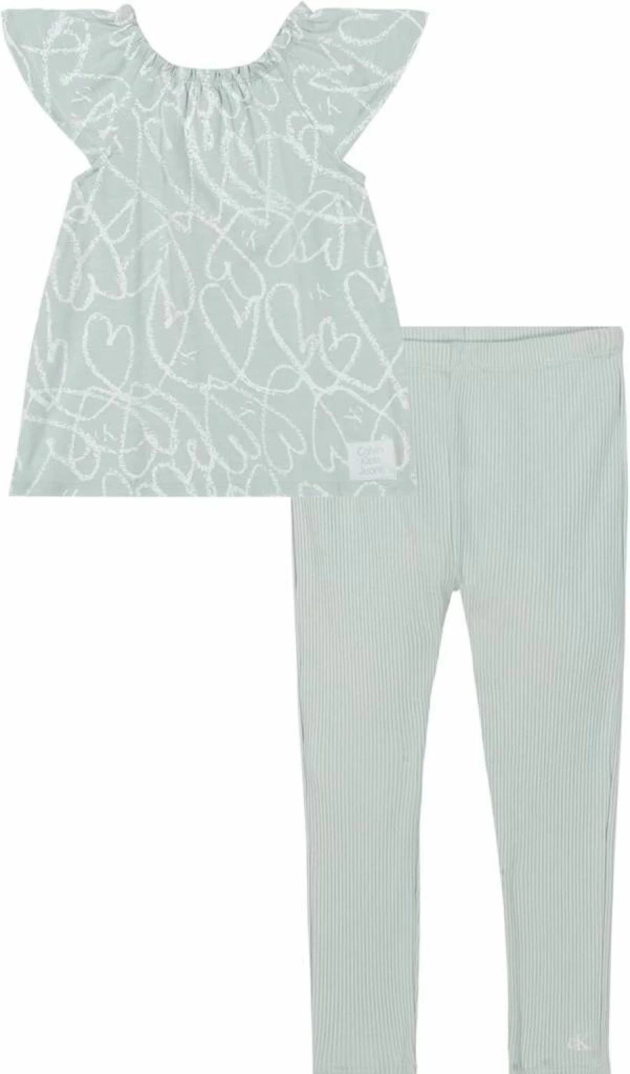 Calvin Klein Girls 2-Piece Outfit: Soft Tunic Top & Stretchy Leggings Set
