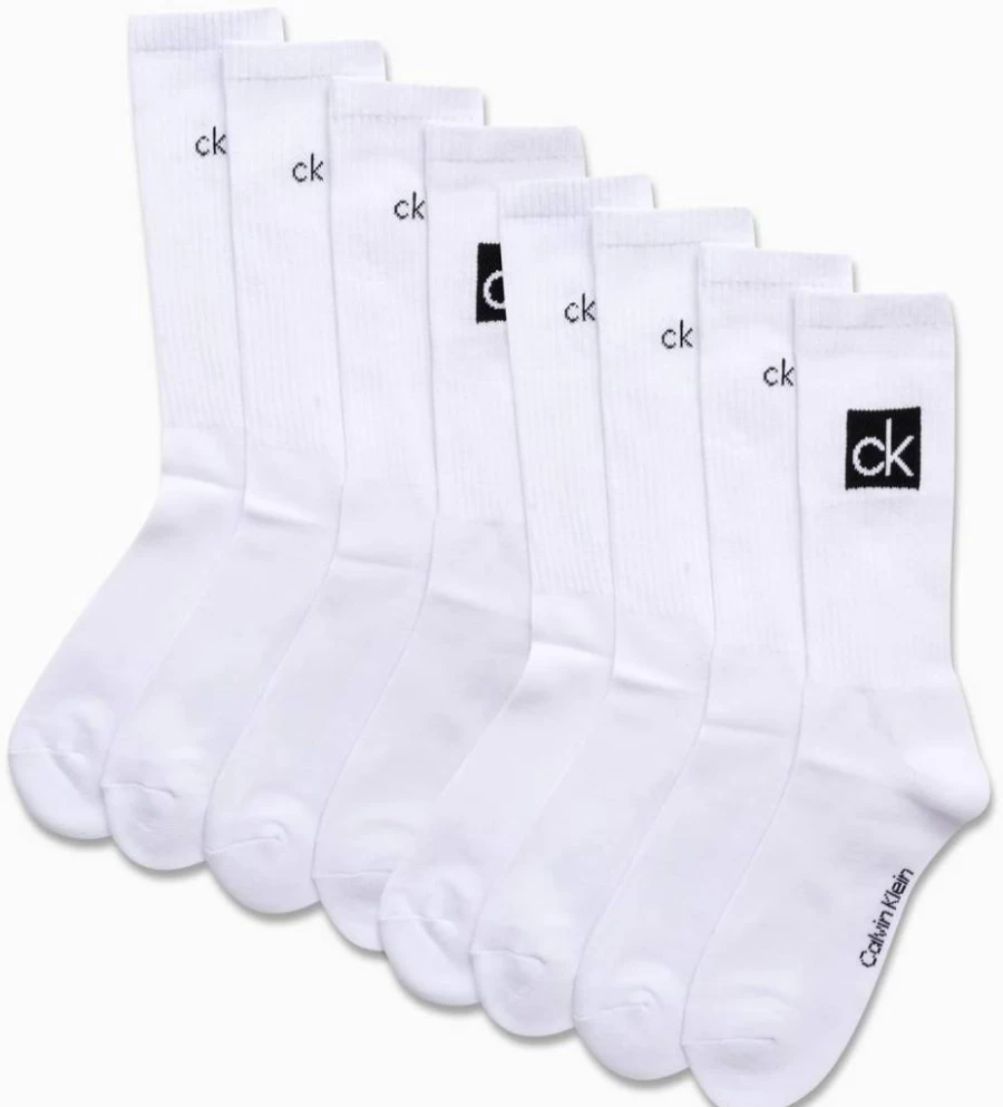 Calvin Klein Men's 8-Pack Lightweight Cotton Crew Socks for Athletic Comfort