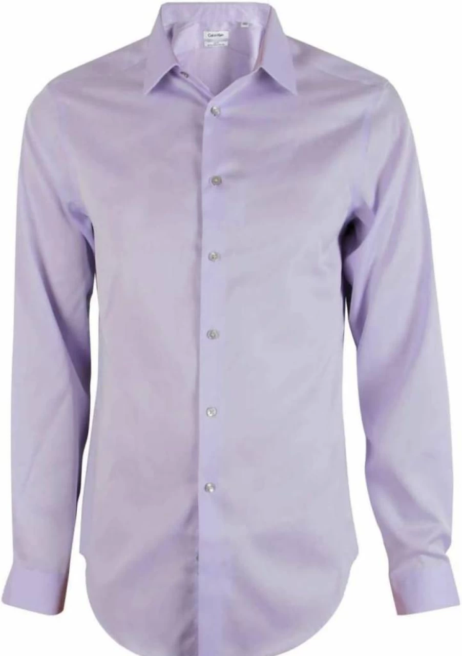 Calvin Klein Slim Fit Non-Iron Herringbone Dress Shirt for Men – Wrinkle-Free Formal Business Shirt