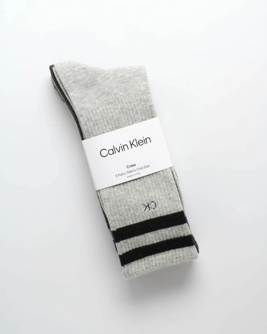 Calvin Klein Men's 3-Pack Cotton Crew Socks - Athletic Cushioned Non-Binding Dress Socks for Men