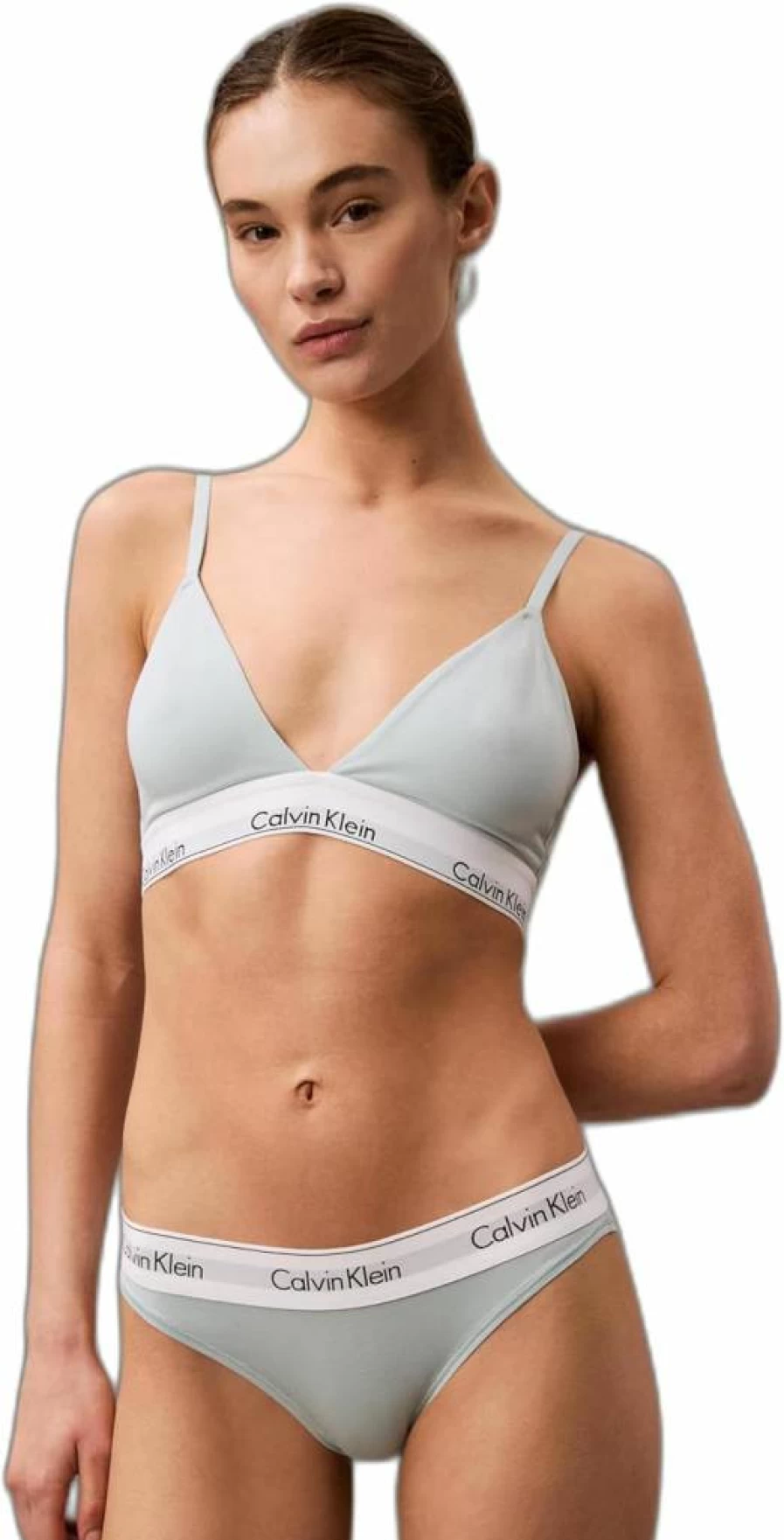 Calvin Klein Women's Wireless Triangle Bralette - Lightly Lined Modern Cotton Comfort Bra