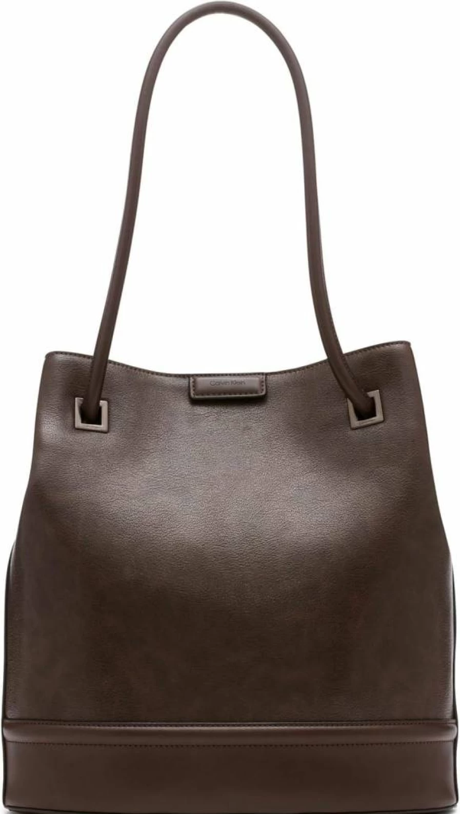 Calvin Klein Vegan Leather Ash Tote Bag for Women & Men - North/South Design with Two Pockets, Stylish & Durable Handbag