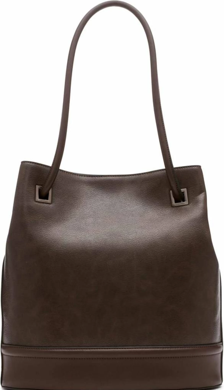 Calvin Klein Vegan Leather Ash Tote Bag for Women & Men - North/South Design with Two Pockets, Stylish & Durable Handbag